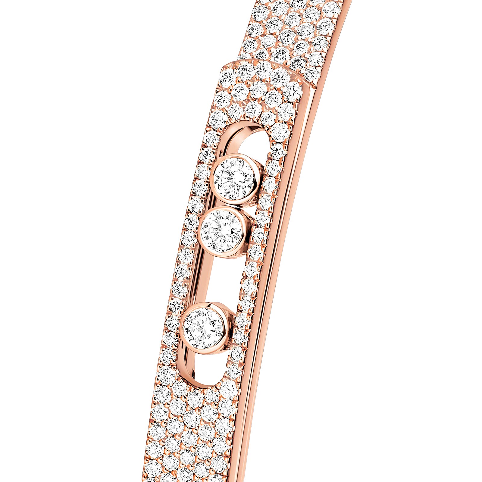 Messika 18K Rose Gold Move Noa 1.50cttw Diamond Bangle - Medium