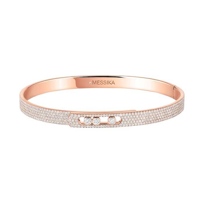 Messika 18K Rose Gold Move Noa 1.50cttw Diamond Bangle - Medium