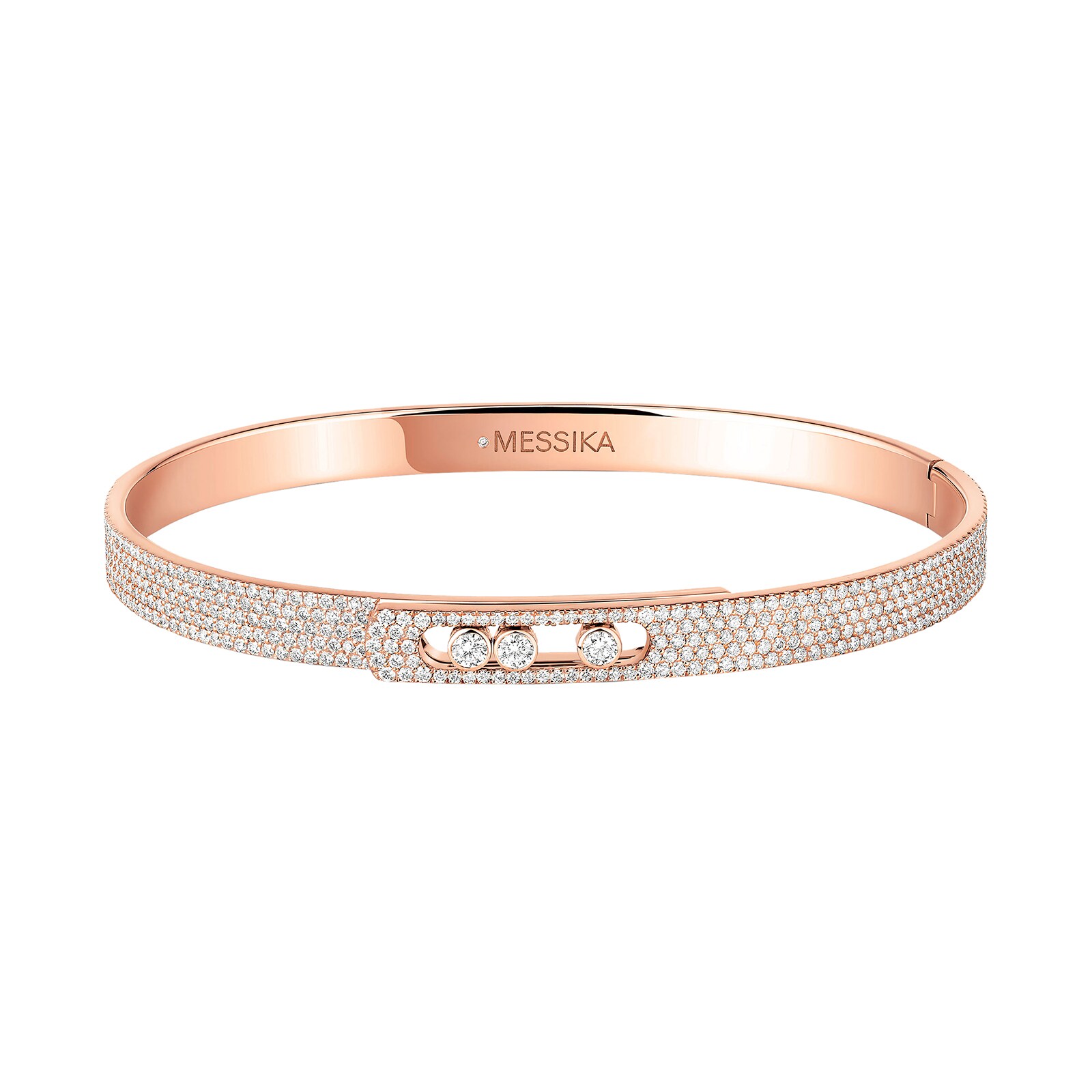 Messika 18K Rose Gold Move Noa 1.50cttw Diamond Bangle - Medium