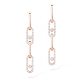 Messika 18K Rose Gold Move Link 1.71cttw Diamond Drop Earrings