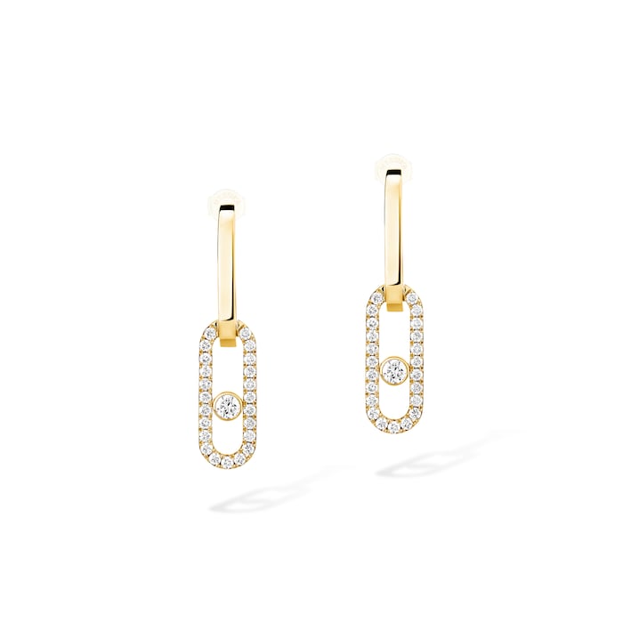 Messika 18K Yellow Gold Move Link 1.71cttw Diamond Drop Earrings