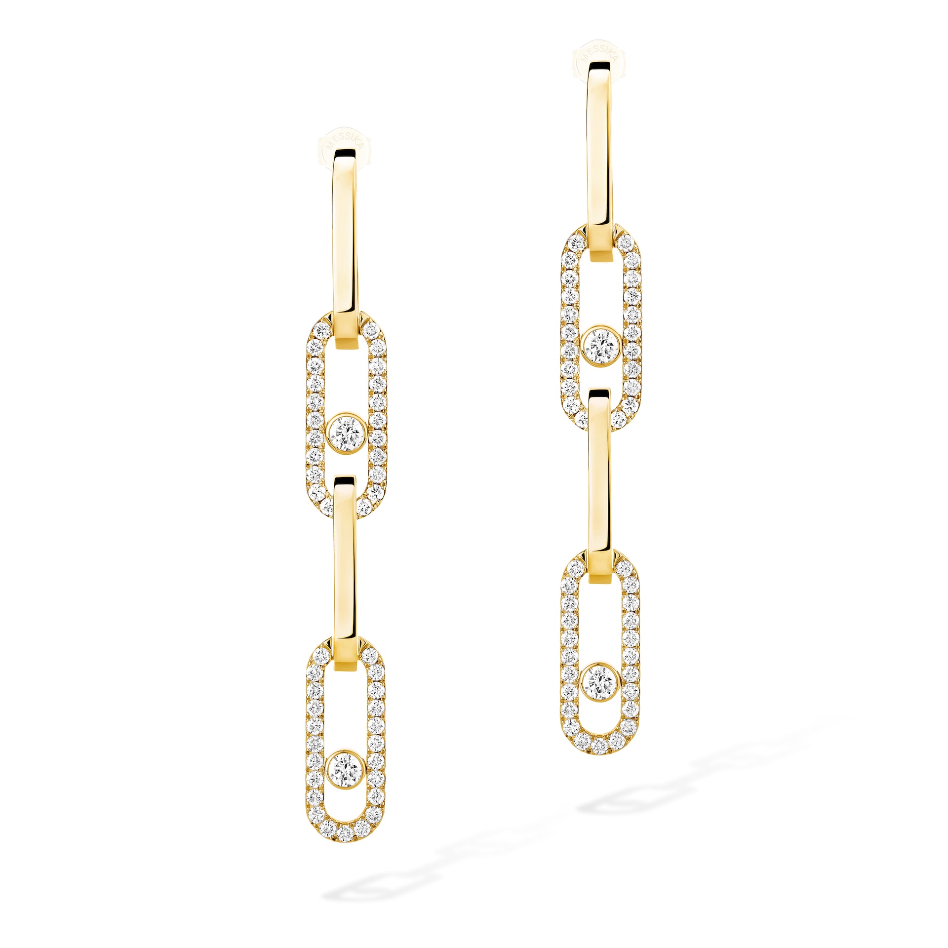 Messika 18K Yellow Gold Move Link 1.71cttw Diamond Drop Earrings Messika 18K Yellow Gold Move Link 1.71cttw Diamond Drop Earrings