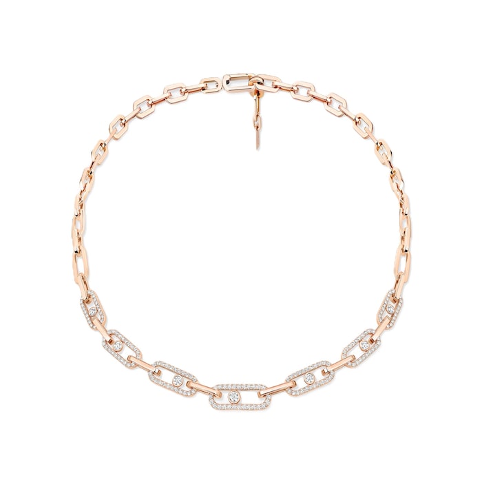 Messika 18K Rose Gold Move Link 2.54cttw Diamond Necklace