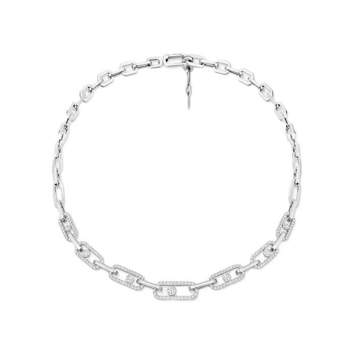 Messika 18K White Gold Move Link 2.54cttw Diamond Necklace