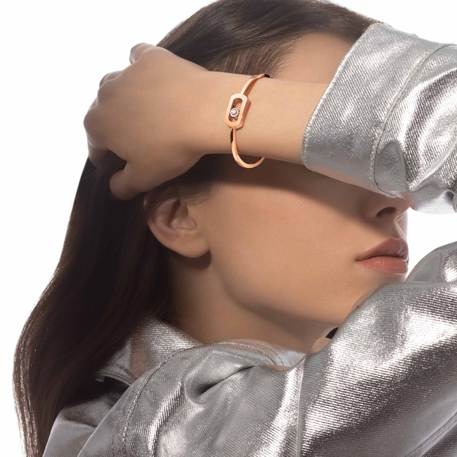 Messika 18K Rose Gold So Move 0.11cttw Diamond Bangle - Medium