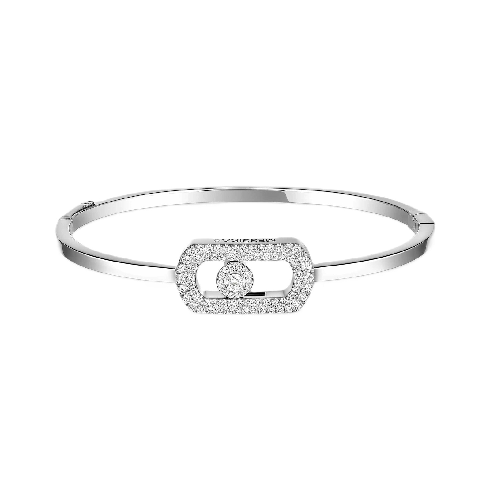Messika 18K White Gold So Move 0.67cttw Diamond Bangle - Medium