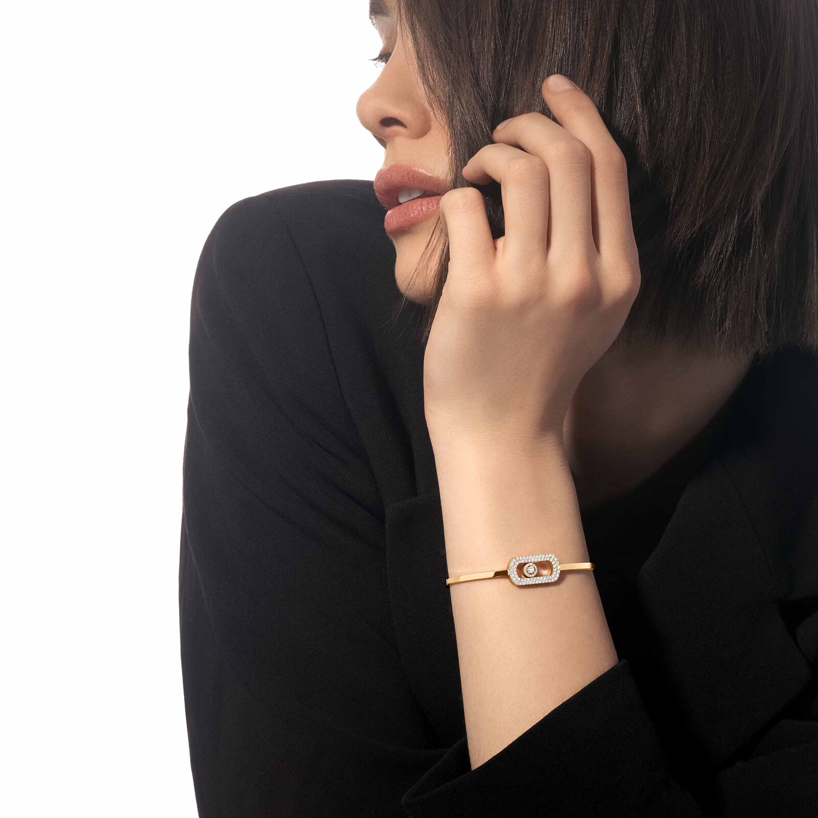 Messika 18K Yellow Gold So Move 0.67cttw Diamond Bangle - Medium