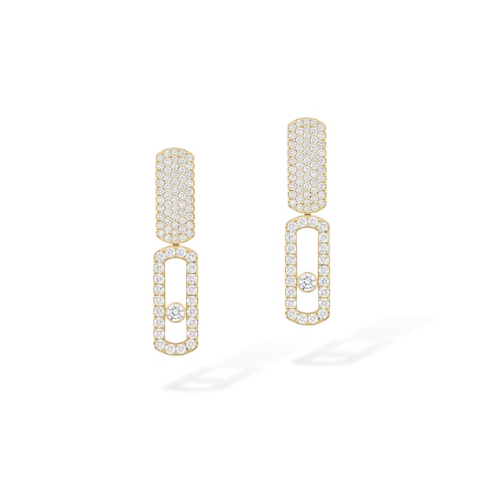 Messika 18K Yellow Gold Imperial Move 2.06cttw Diamond Drop Earrings