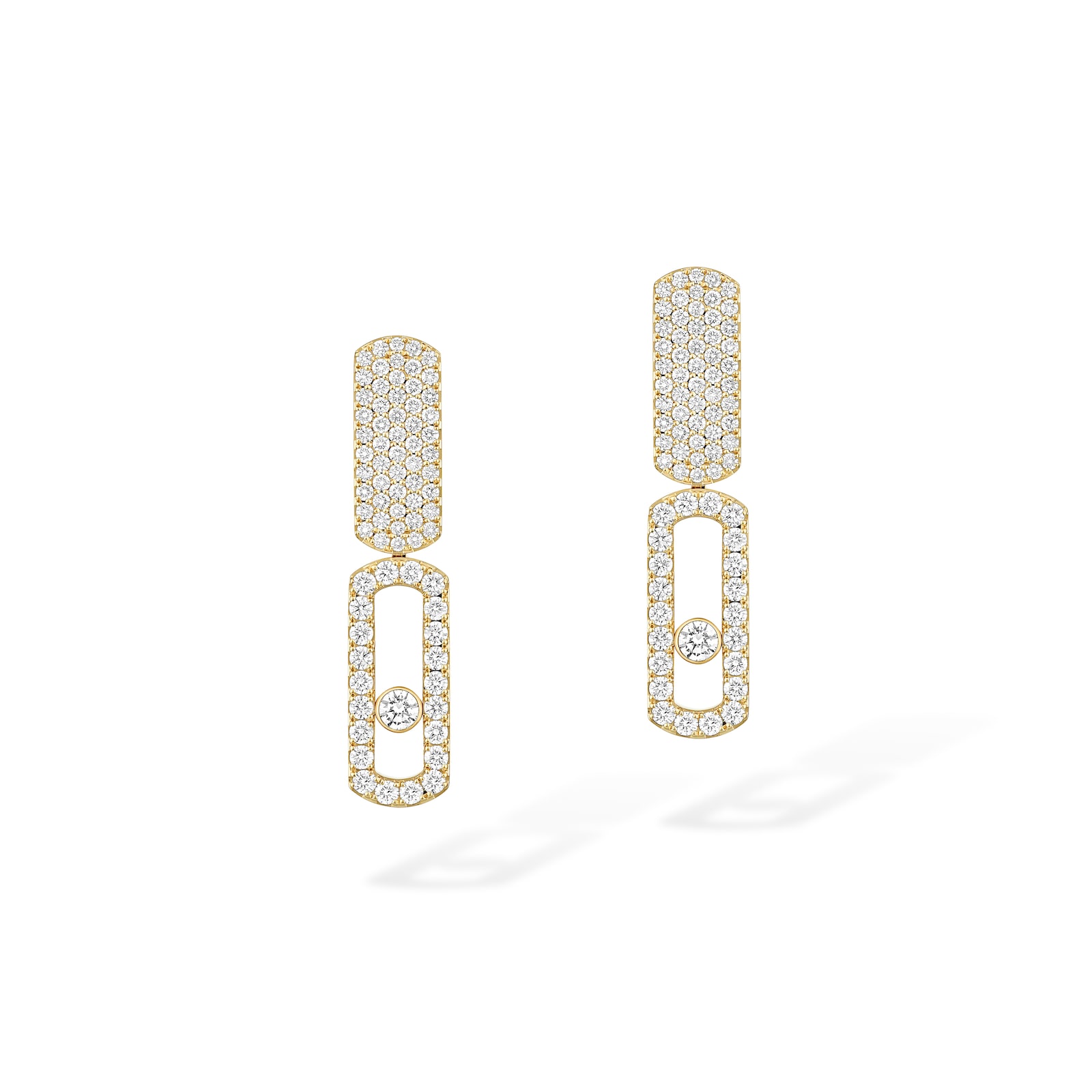 Messika 18K Yellow Gold Imperial Move 2.06cttw Diamond Drop Earrings