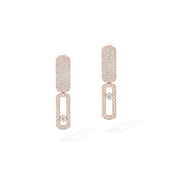 Messika 18K Rose Gold Imperial Move 0.70cttw Diamond Drop Earrings