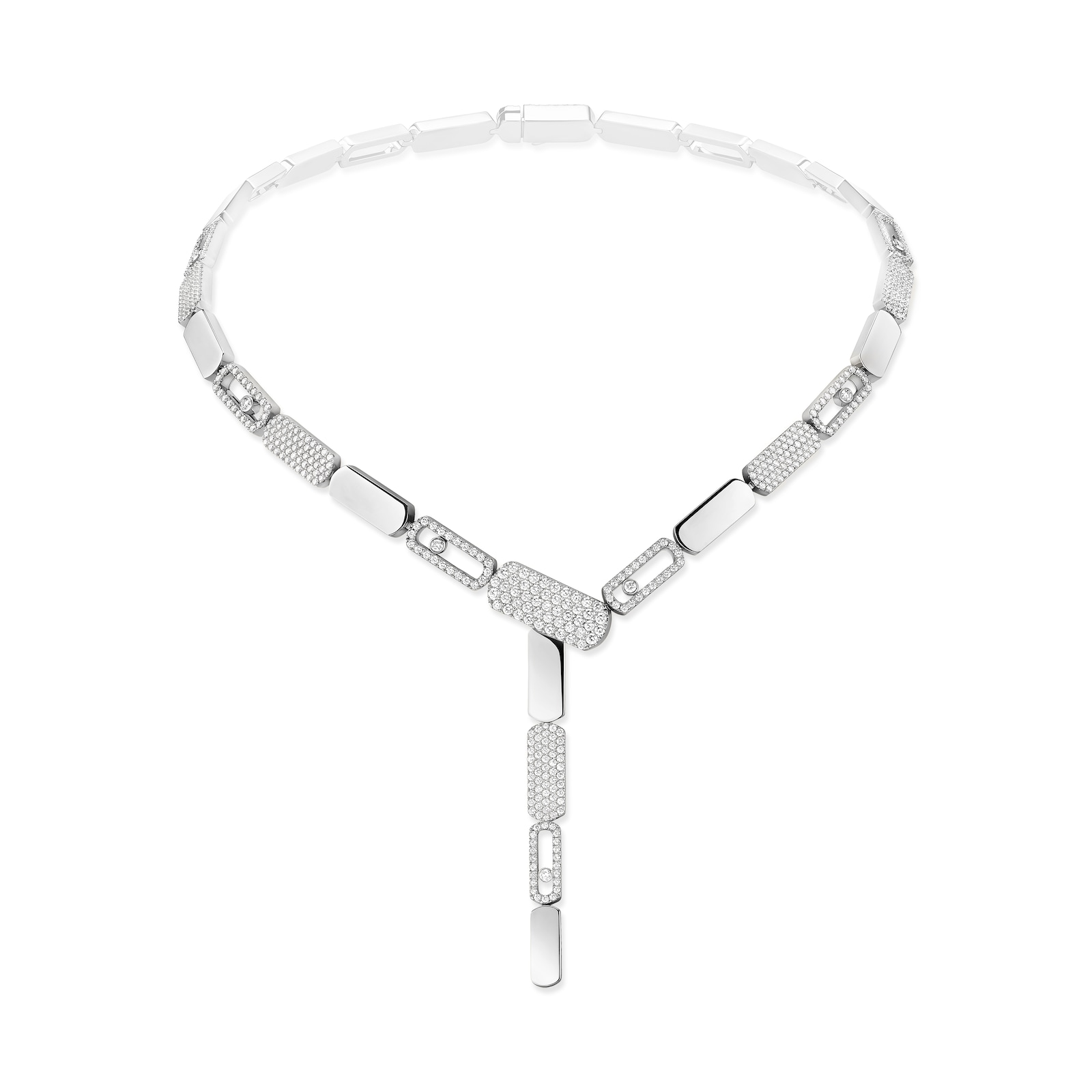 Messika 18K White Gold Imperial Move 3.47cttw Diamond Necklace