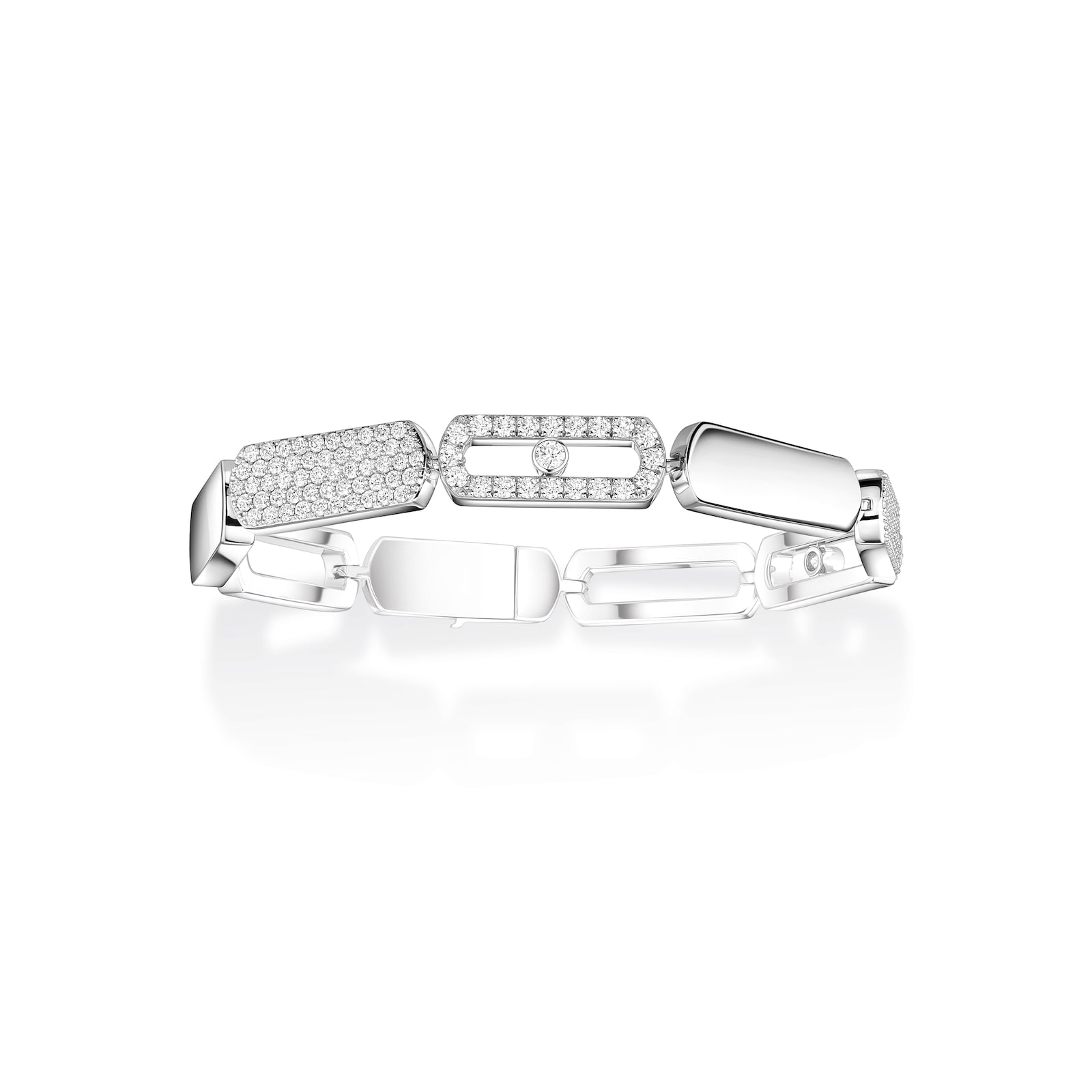 Messika 18K White Gold Imperial Move 3.02cttw Diamond Bracelet - Medium