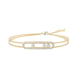 Messika 18K Yellow Gold Move Classique Pave Diamond Bracelet