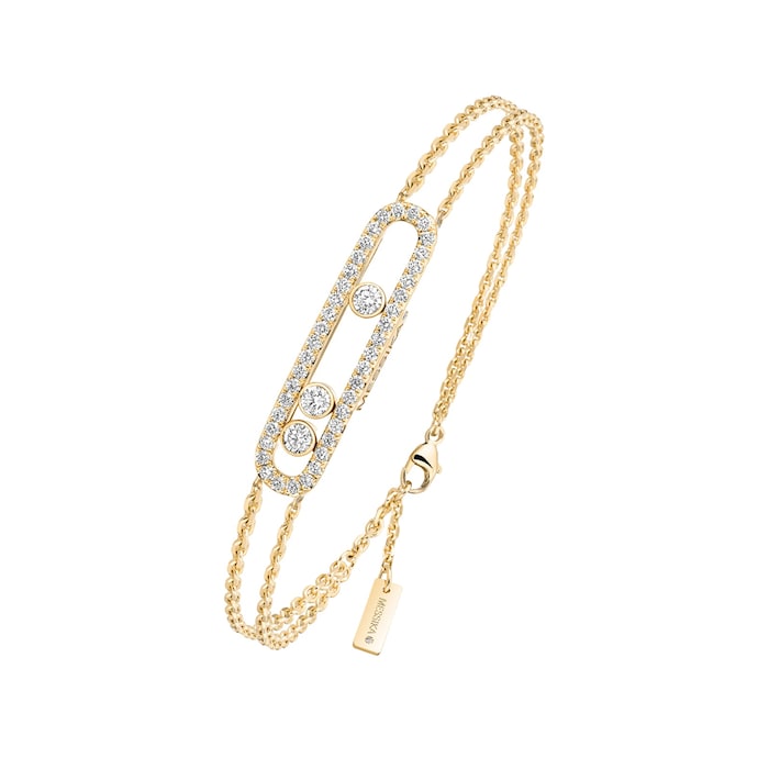 Messika 18K Yellow Gold Move Classique Pave Diamond Bracelet