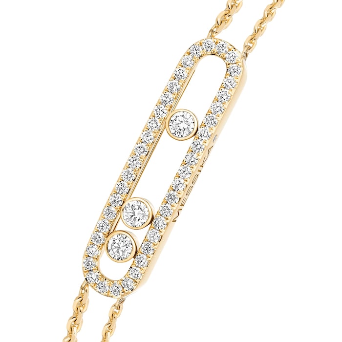 Messika 18K Yellow Gold Move Classique Pave Diamond Bracelet