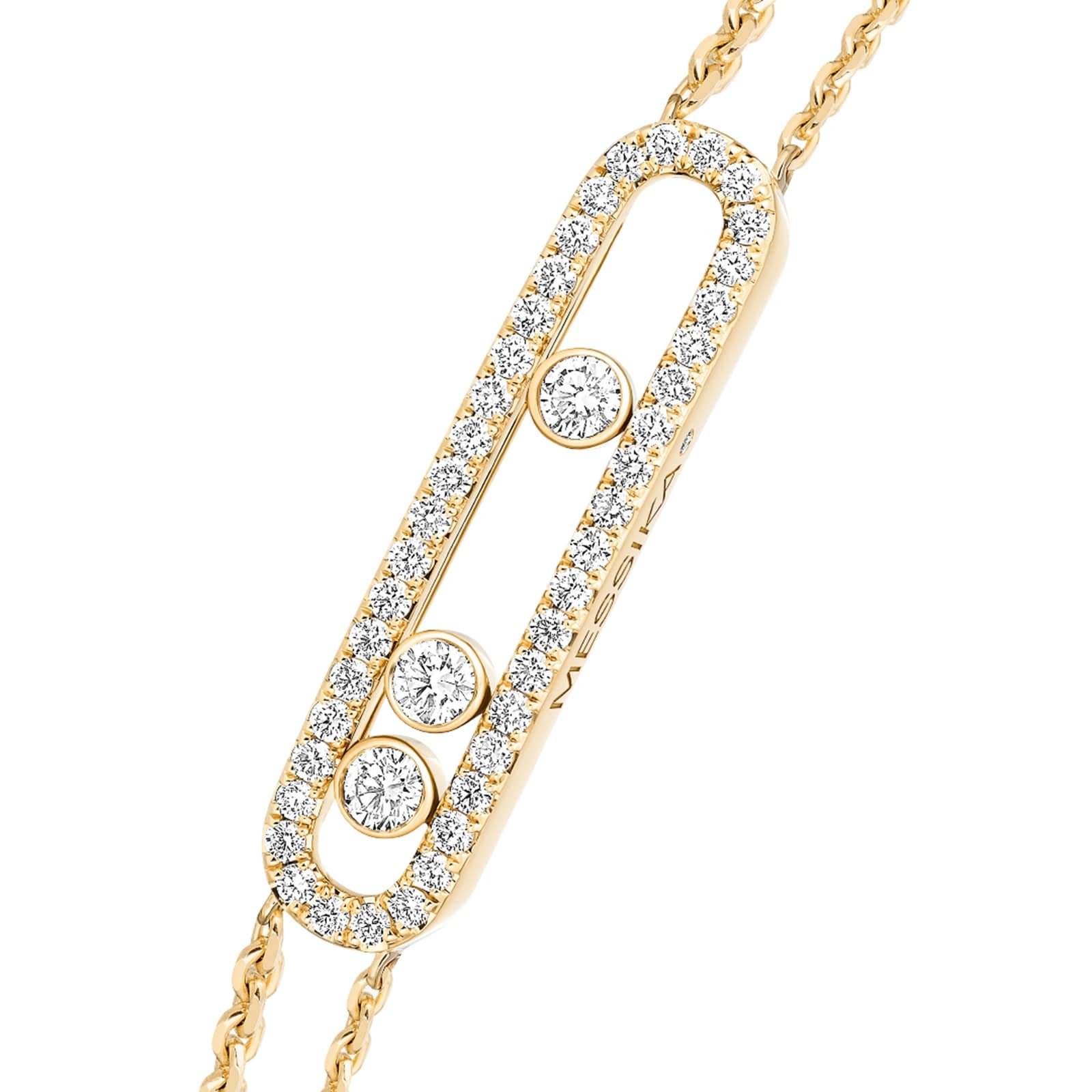 Messika 18K Yellow Gold Move Classique Pave Diamond Bracelet