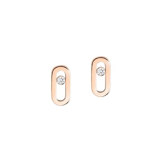 Messika 18K Rose Gold Move Uno Diamond Stud Earrings