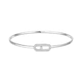Messika 18ct White Gold Move Uno Pavé 0.18ct Diamond Flex Bangle
