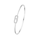 Messika 18ct White Gold Move Uno Pavé 0.18ct Diamond Flex Bangle