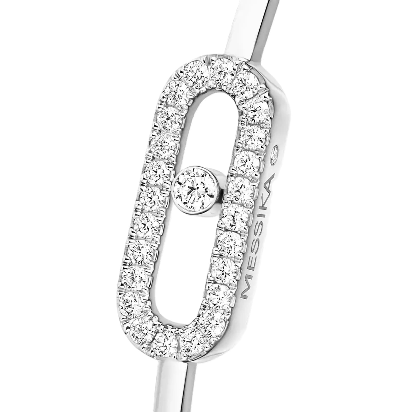 Messika 18ct White Gold Move Uno Pavé 0.18ct Diamond Flex Bangle Messika 18ct White Gold Move Uno Pavé 0.18ct Diamond Flex Bangle