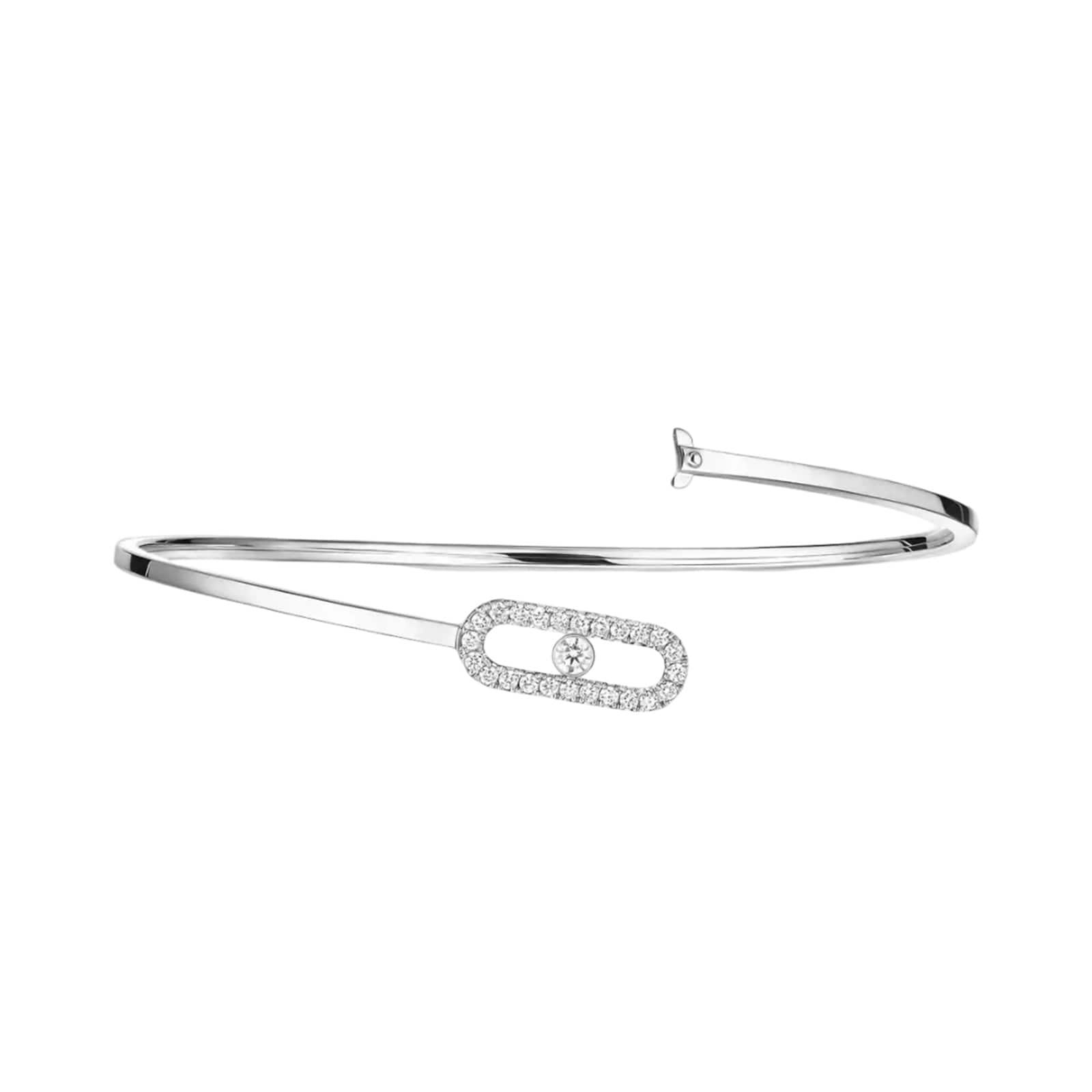 Messika 18ct White Gold Move Uno Pavé 0.18ct Diamond Flex Bangle Messika 18ct White Gold Move Uno Pavé 0.18ct Diamond Flex Bangle