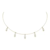 Messika 18ct Yellow Gold Move Uno Pavé 0.61ct Diamond Drop Pendant Choker Necklace