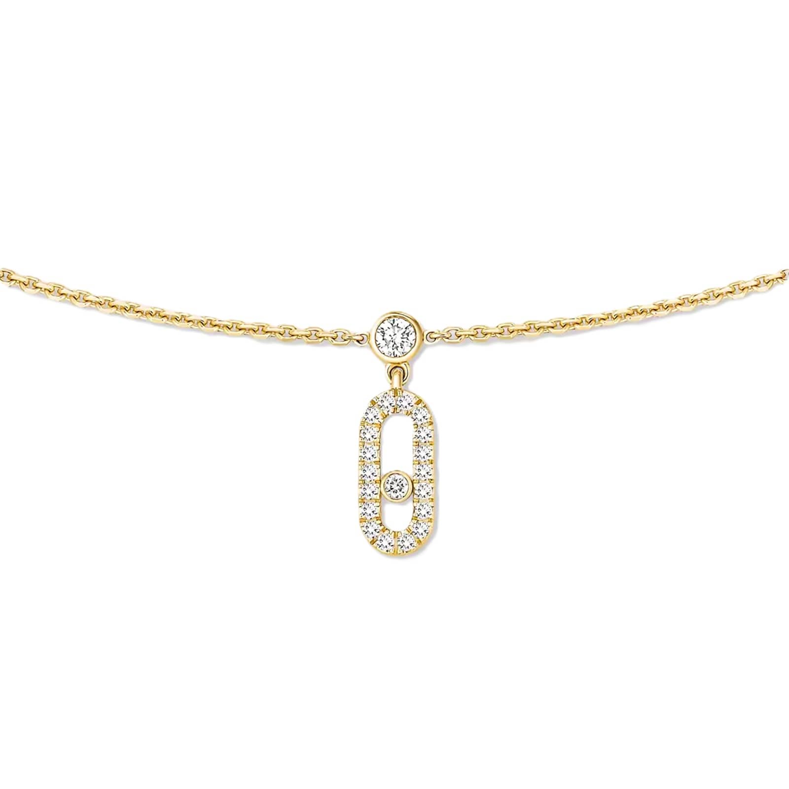 Messika 18ct Yellow Gold Move Uno Pavé 0.61ct Diamond Drop Pendant Choker Necklace Messika 18ct Yellow Gold Move Uno Pavé 0.61ct Diamond Drop Pendant Choker Necklace