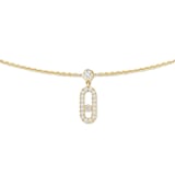 Messika 18ct Yellow Gold Move Uno Pavé 0.61ct Diamond Drop Pendant Choker Necklace
