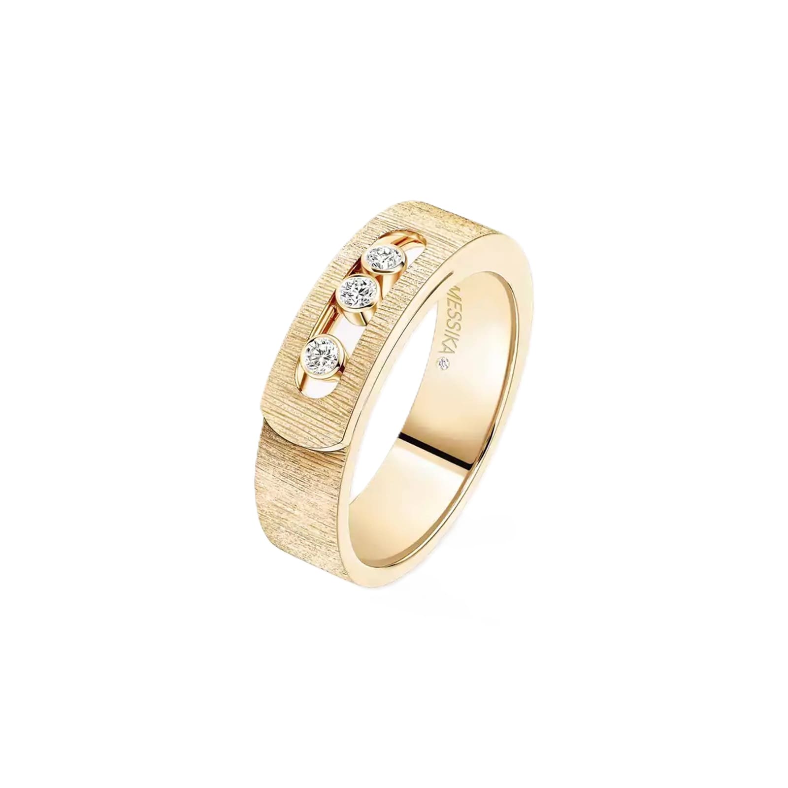 Messika 18ct Yellow Gold Move Noa Ciselé 0.10ct Diamond Ring