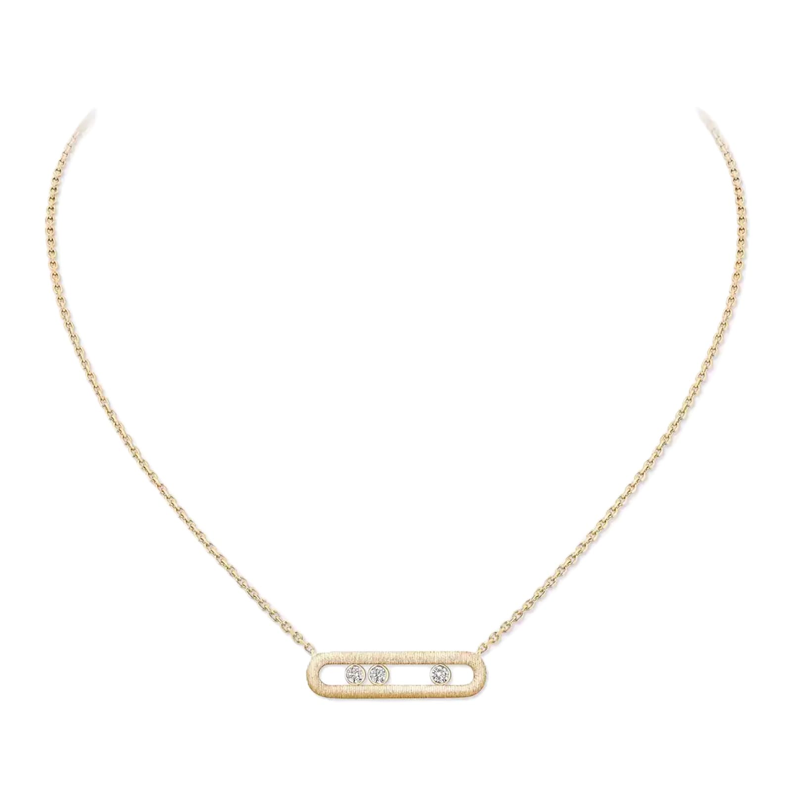 Messika 18ct Yellow Gold Move Classique Ciselé 0.20ct Diamond Necklace