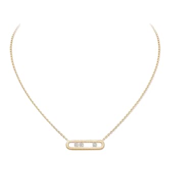 Messika 18ct Yellow Gold Move Classique Ciselé 0.20ct Diamond Necklace