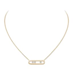 37711870 - 18ct Yellow Gold Move Classique Ciselé 0.20ct Diamond Necklace