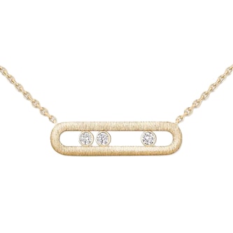 Messika 18ct Yellow Gold Move Classique Ciselé 0.20ct Diamond Necklace