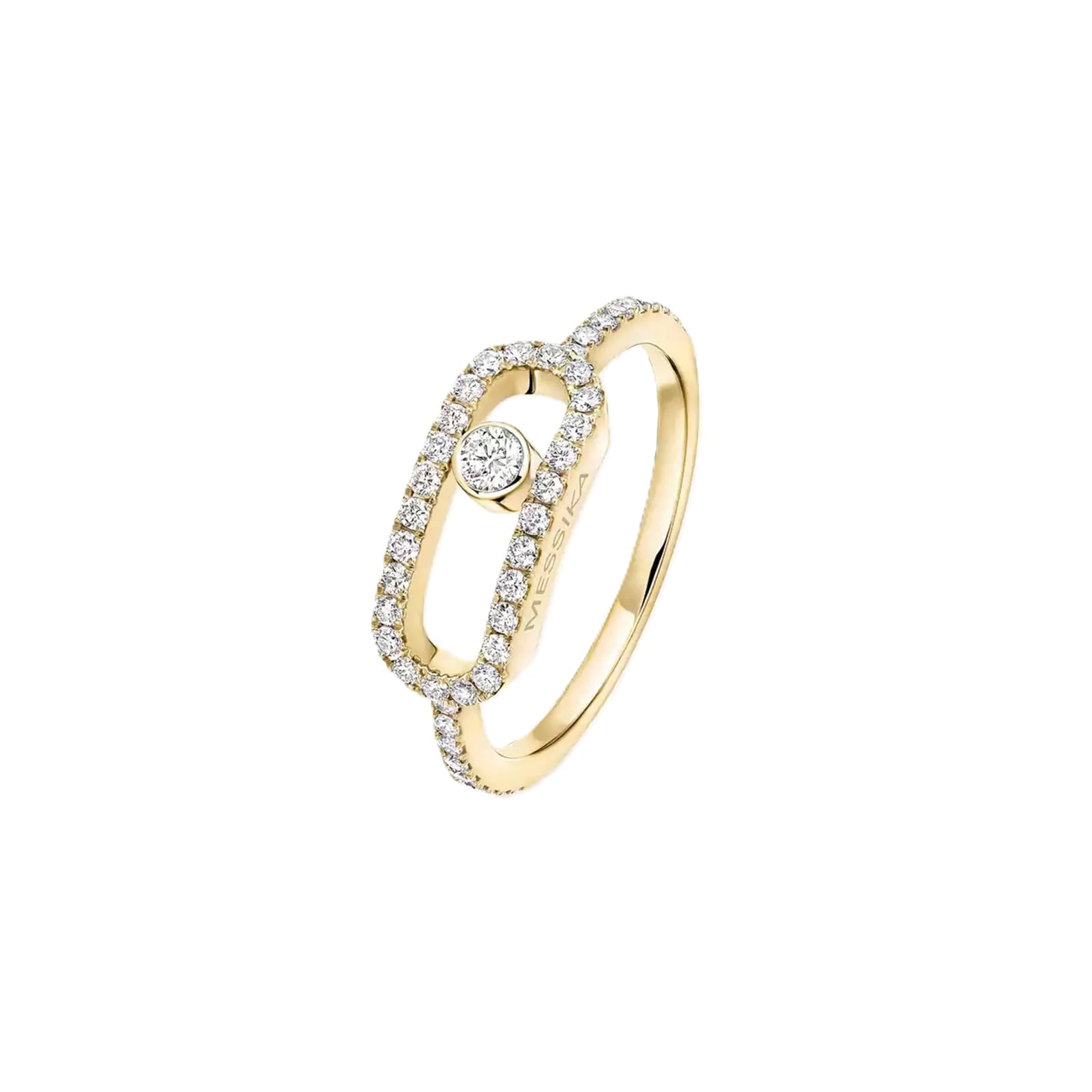 Messika 18ct Yellow Gold Move Uno Pavé 0.31ct Diamond Ring