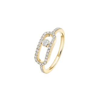 Messika 18ct Yellow Gold Move Uno Pavé 0.31ct Diamond Ring