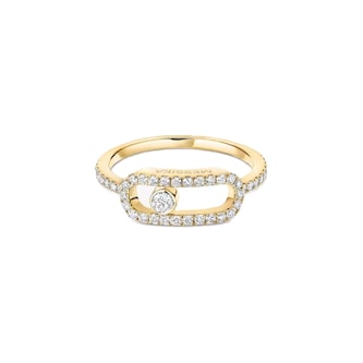 Messika 18ct Yellow Gold Move Uno Pavé 0.31ct Diamond Ring