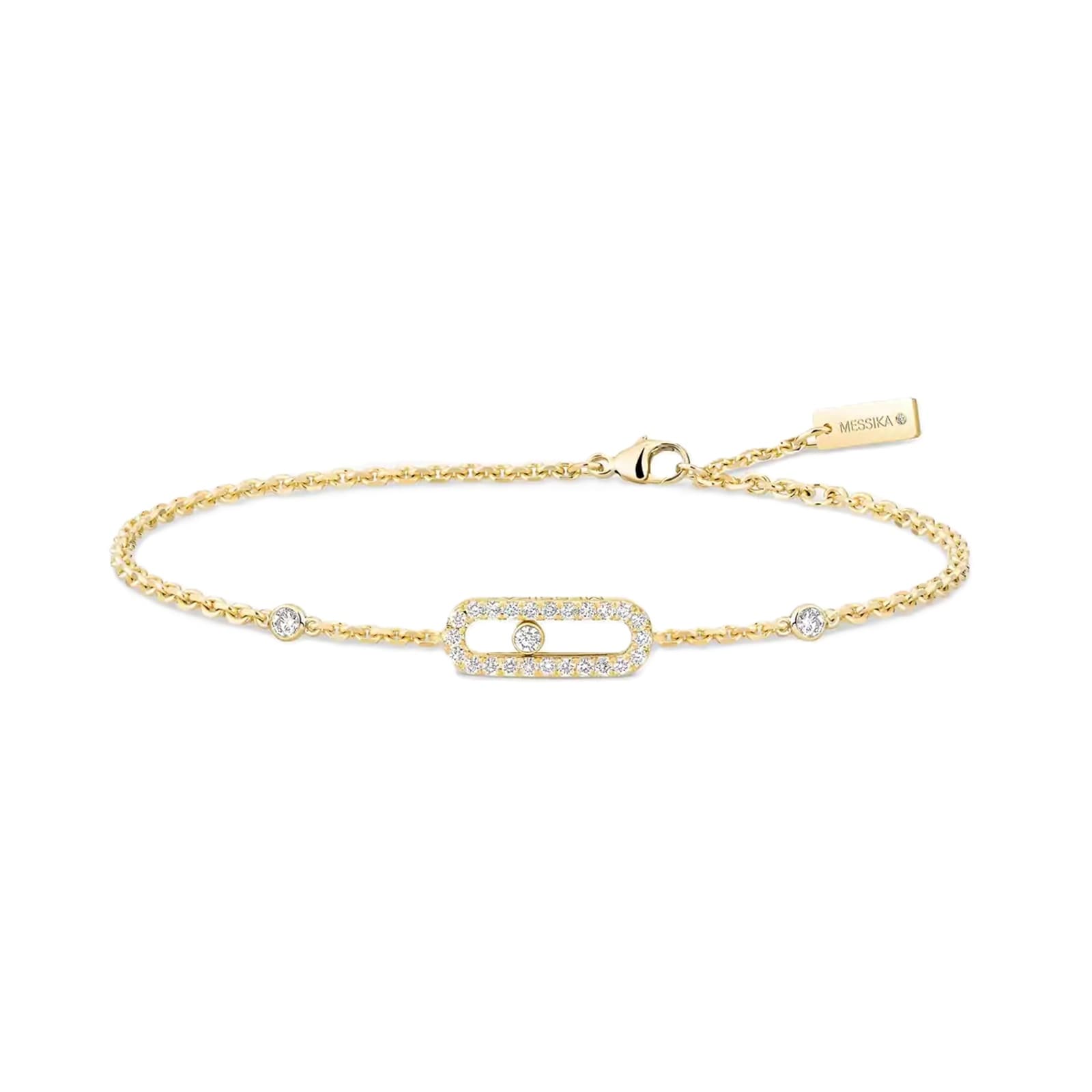 Messika 18ct Yellow Gold Move Uno Pavé 0.20ct Diamond Bracelet