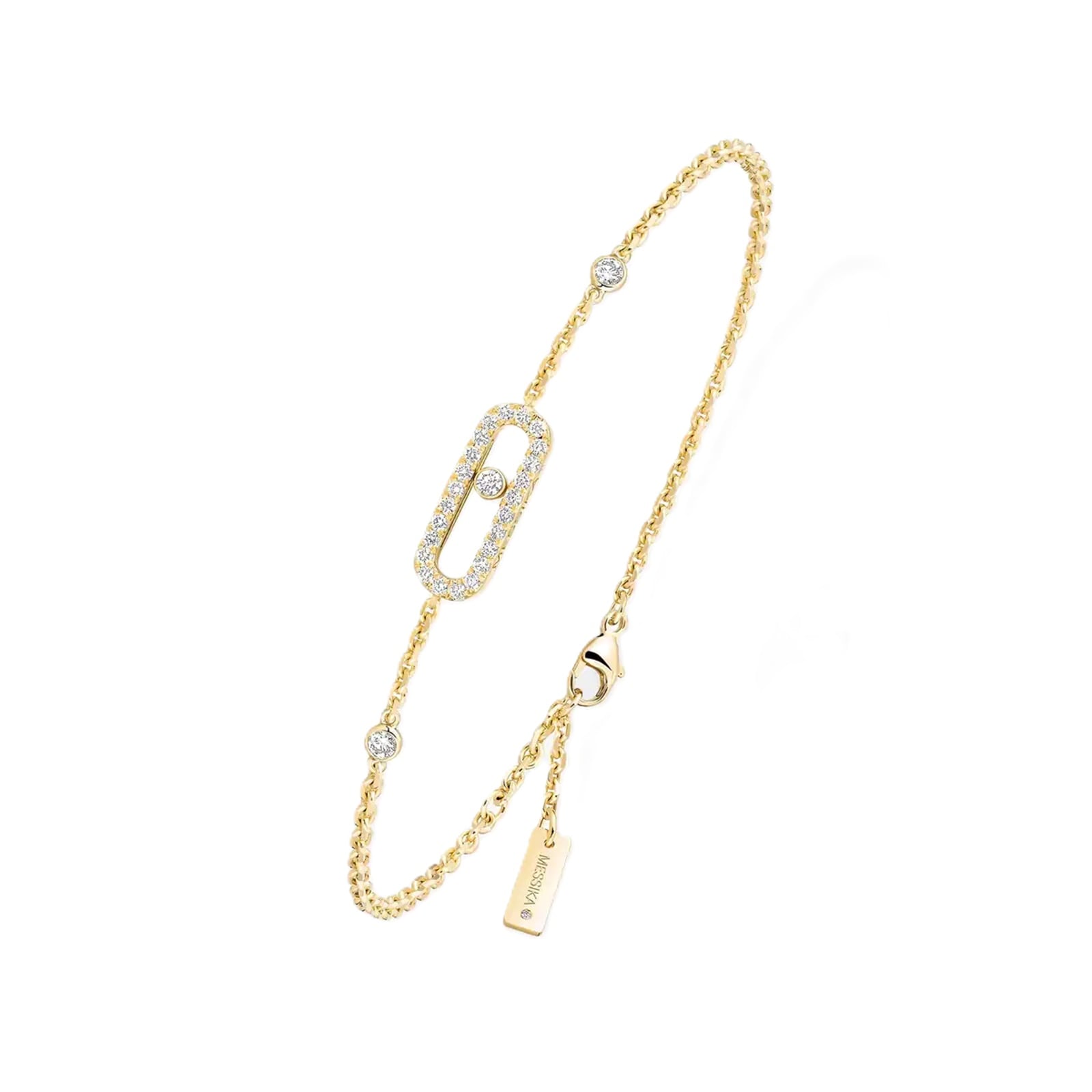 Messika 18ct Yellow Gold Move Uno Pavé 0.20ct Diamond Bracelet Messika 18ct Yellow Gold Move Uno Pavé 0.20ct Diamond Bracelet