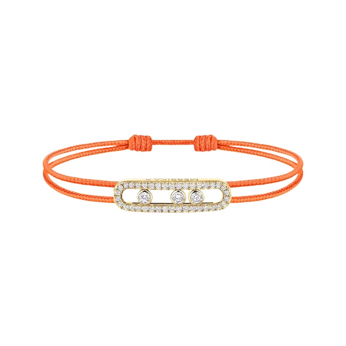 Messika 18K Yellow Gold Messika Cares Orange Cord Pave Diamond Bracelet