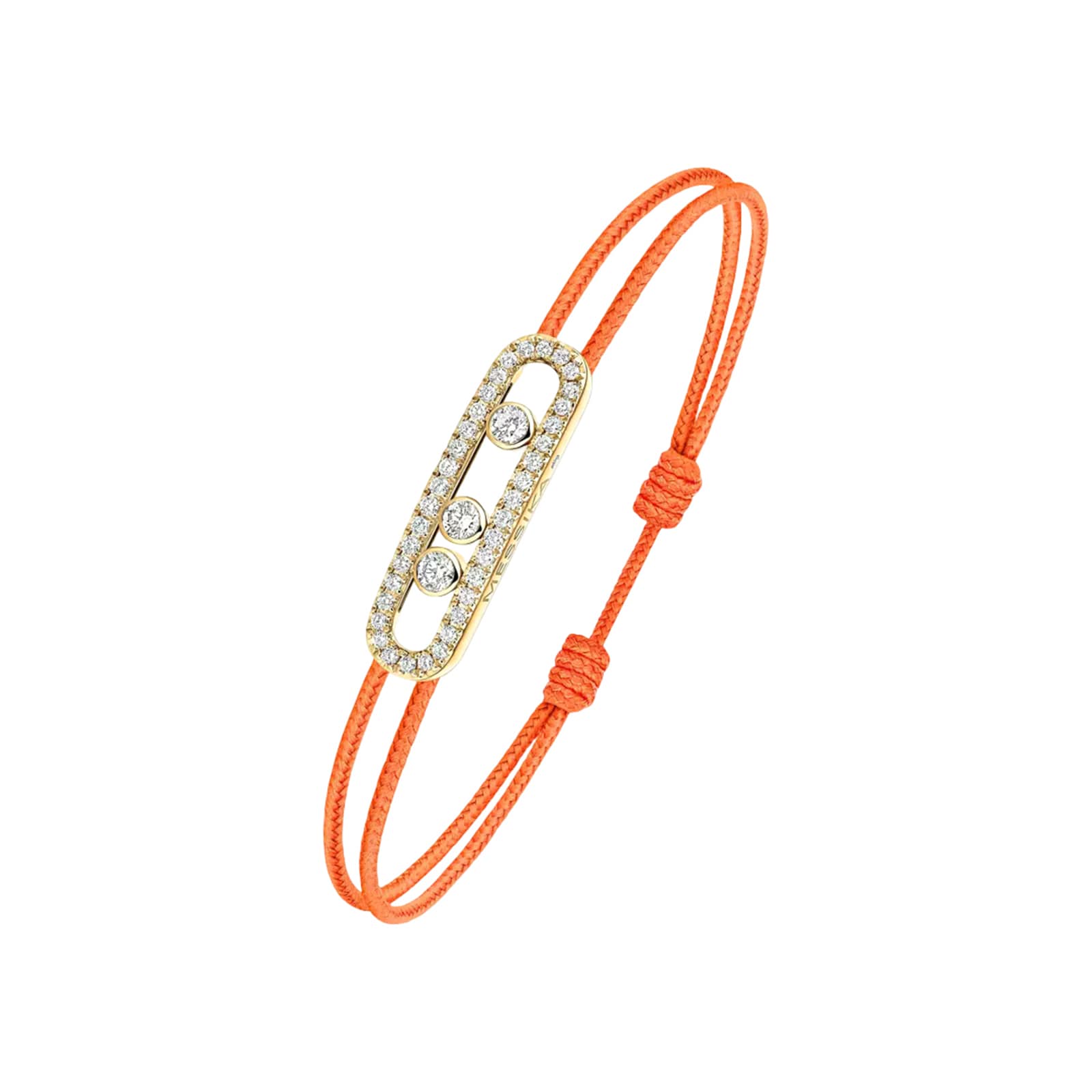 Messika 18K Yellow Gold Messika Cares Orange Cord Pave Diamond Bracelet