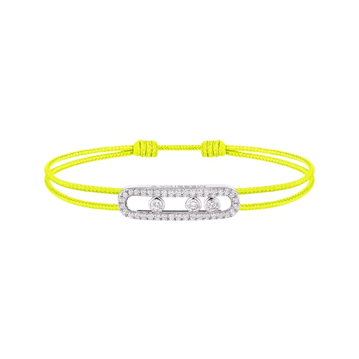 Messika 18K White Gold Messika Cares Yellow Cord Pave Diamond Bracelet