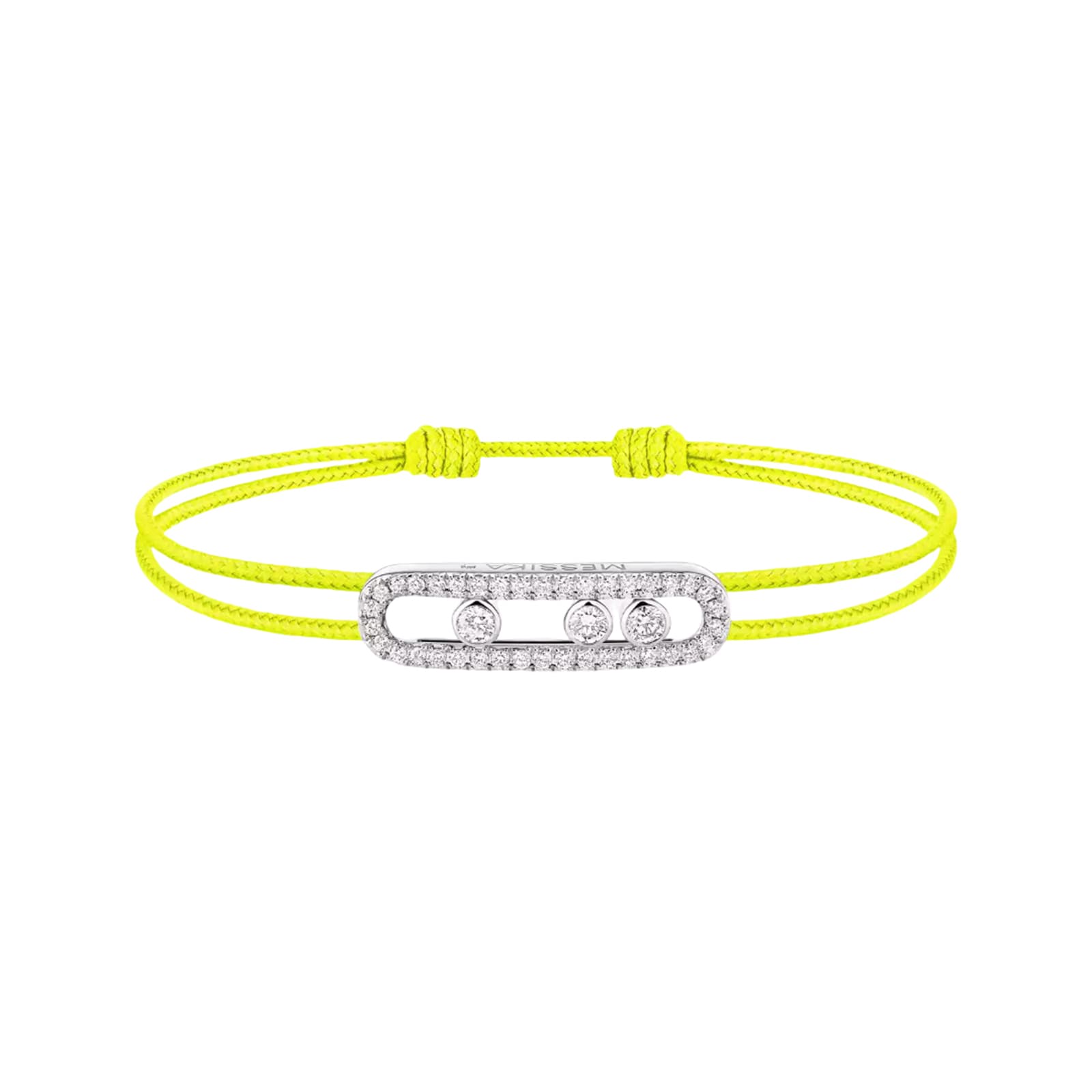 Messika 18K White Gold Messika Cares Yellow Cord Pave Diamond Bracelet