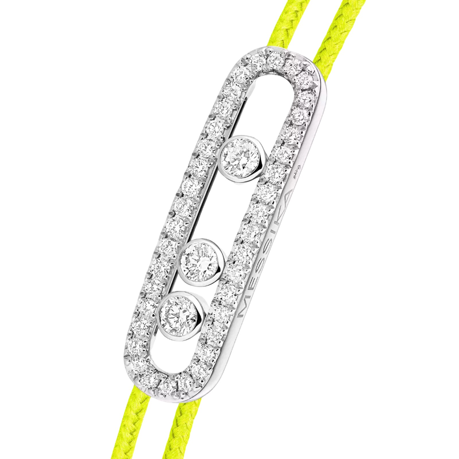 Messika 18K White Gold Messika Cares Yellow Cord Pave Diamond Bracelet