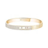 Messika 18K Yellow Gold Move Noa Cisele Semi Pave Diamond Bangle