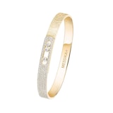 Messika 18K Yellow Gold Move Noa Cisele Semi Pave Diamond Bangle