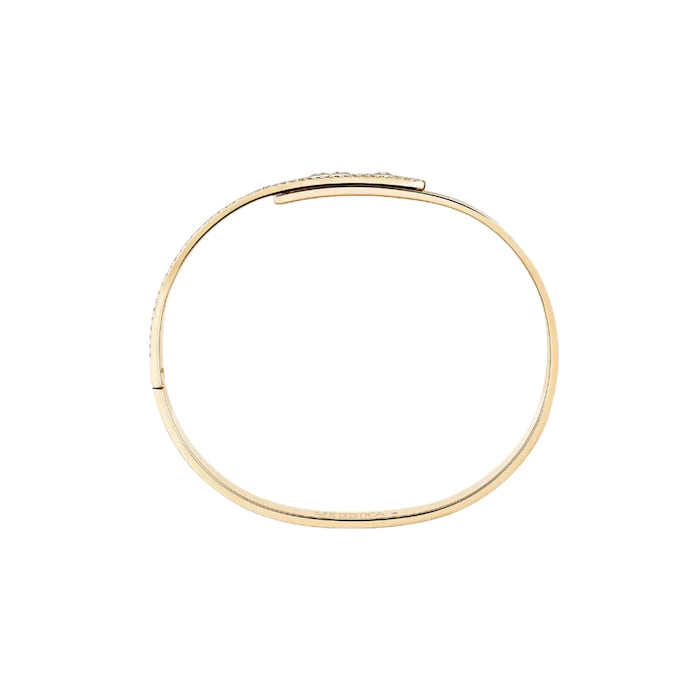 Messika 18K Yellow Gold Move Noa Cisele Semi Pave Diamond Bangle