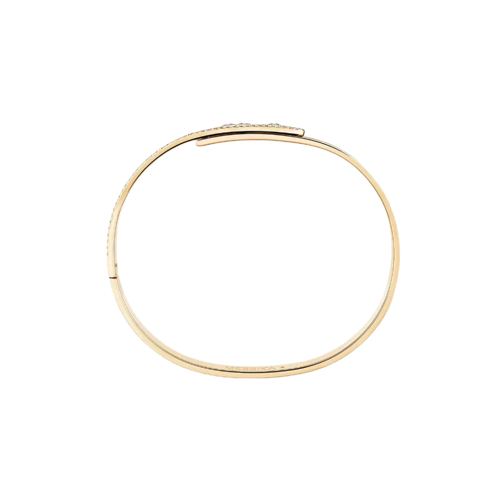 Messika 18K Yellow Gold Move Noa Cisele Semi Pave Diamond Bangle