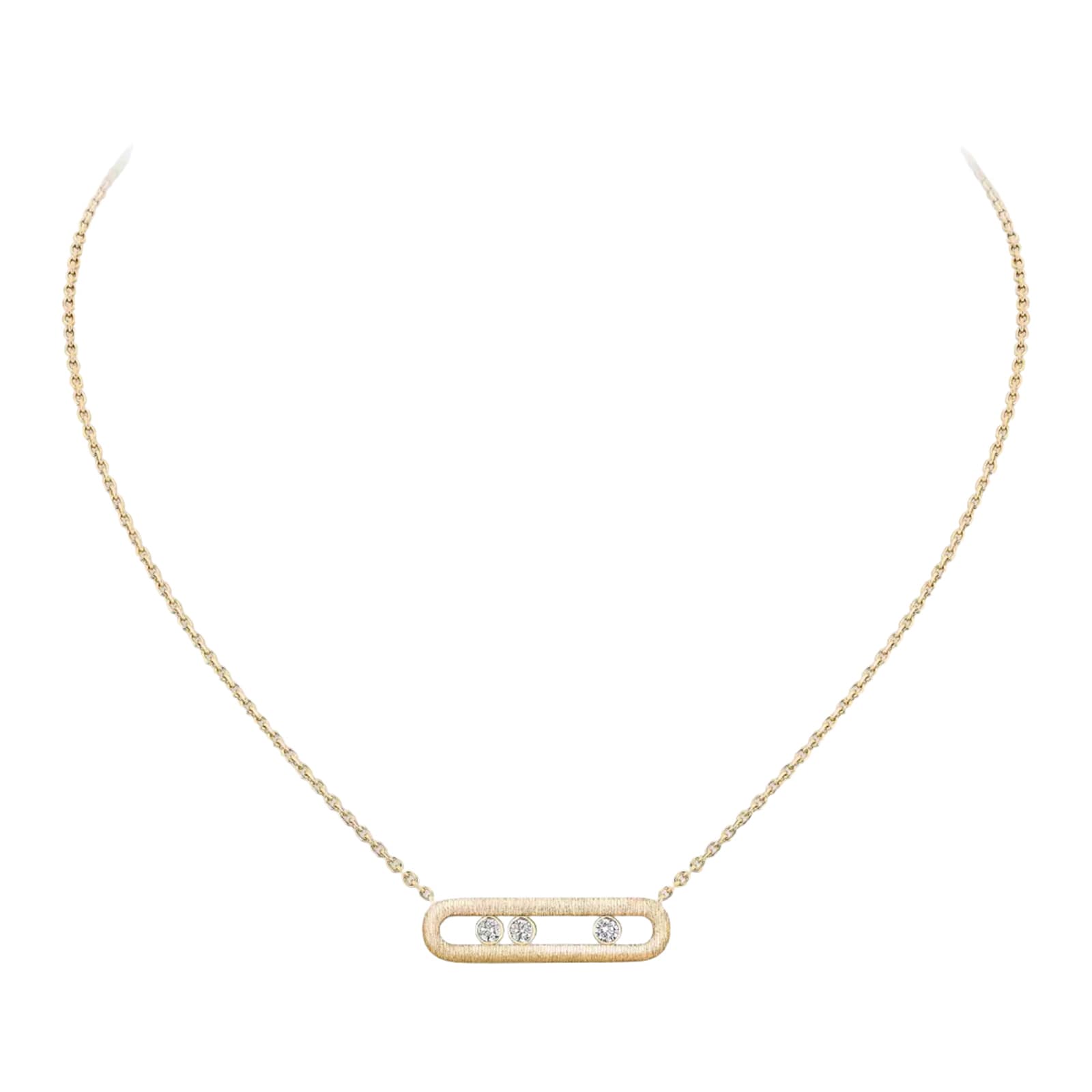 Messika 18K Yellow Gold Move Classique Cisele Diamond Necklace