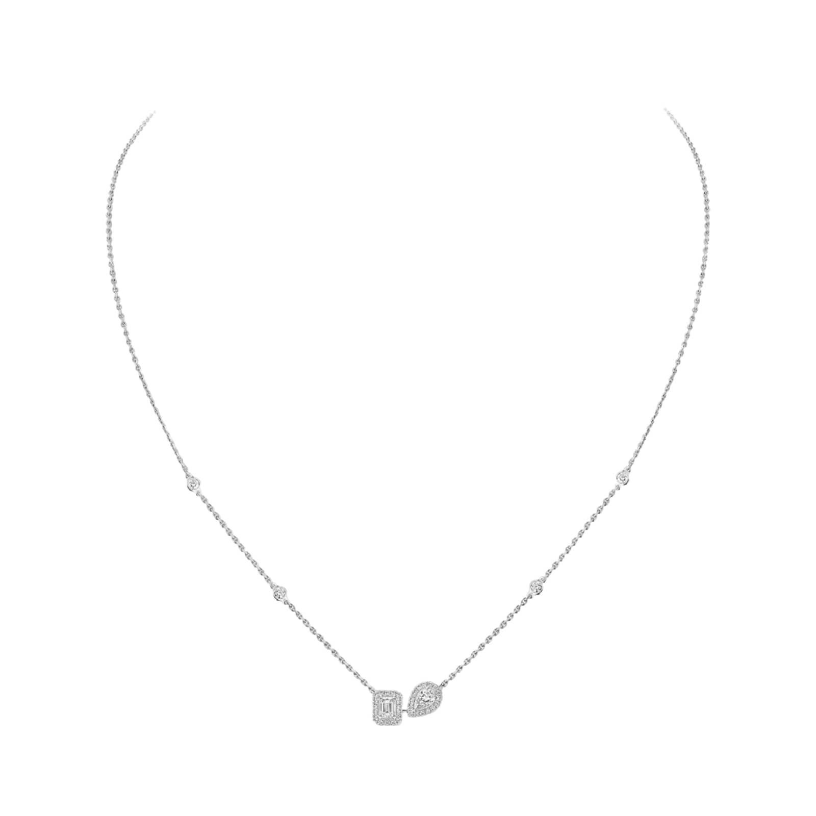 Messika 18K White Gold My Twin Toi & Moi Diamond Necklace