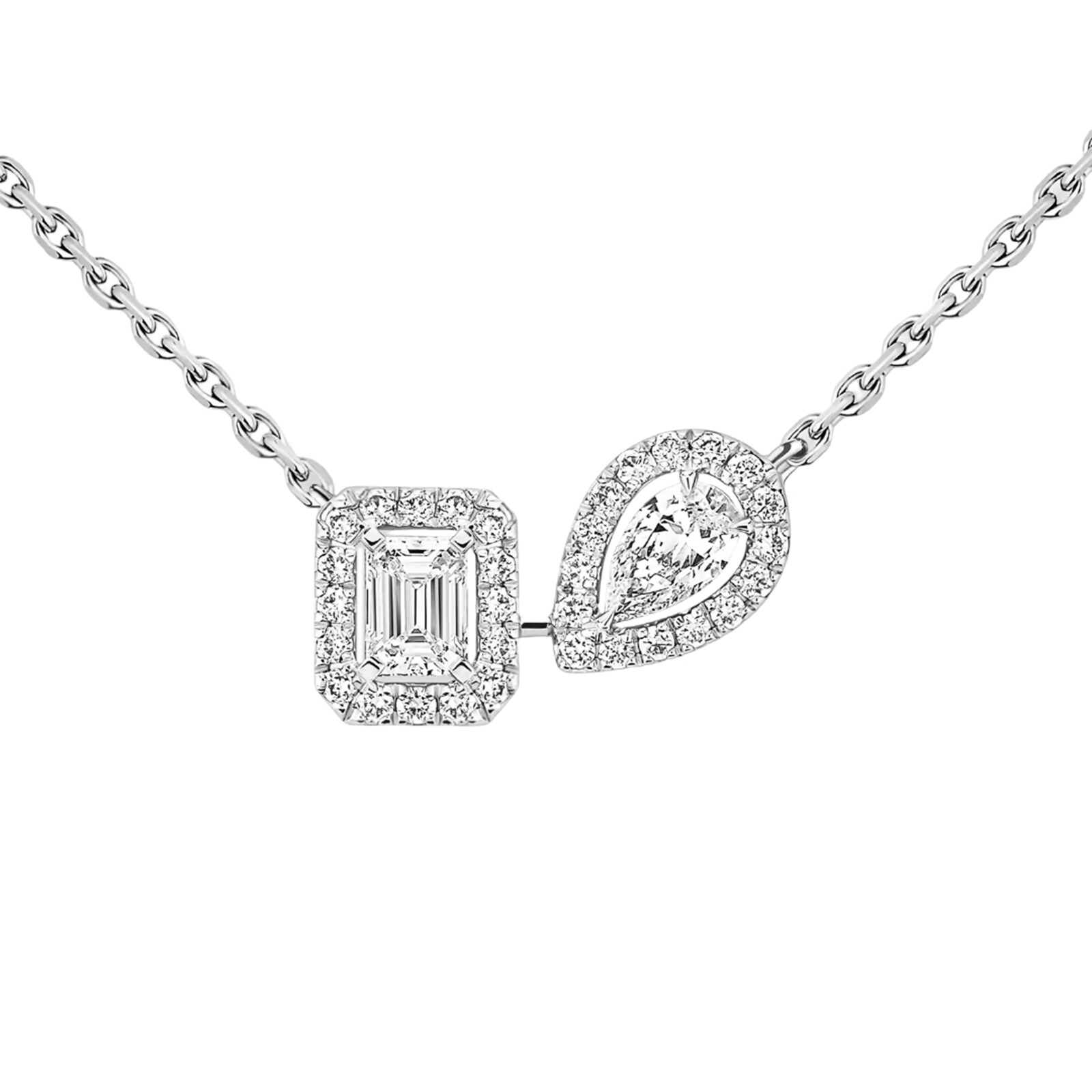Messika 18K White Gold My Twin Toi & Moi Diamond Necklace
